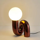 Axyaa Red Frosted Glass Desk Lamp LED Light for Living Room Study Art Table Decor