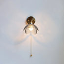 Axyaa Gray Glass LED Bathroom Mirror Light Copper Nordic Wall Sconce