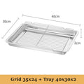 Axyaa Stainless Steel Food Storage Tray Baking Pan BBQ Oil Filter Grid Line Cooling Rack