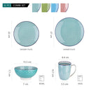 Axyaa Macaron 32-Piece Porcelain Dinnerware Set for 8 People