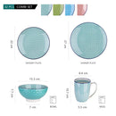 Axyaa Macaron 32-Piece Porcelain Dinnerware Set for 8