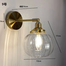 Axyaa Clear Glass LED Wall Sconce Copper Wandlamp Lighting