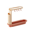 Axyaa Telescopic Sink Rack with Adjustable Hooks for Kitchen Storage