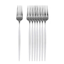 Axyaa Black Gold Dinner Fork Set - Stainless Steel Silverware Flatware Tableware