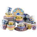 Axyaa 48-Piece Jasmin Porcelain Dinnerware Set with Plate, Bowl, and Mug