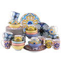 Axyaa Jasmin Pattern Porcelain Tableware Set - Dinner, Dessert Plates, Bowl, Mug