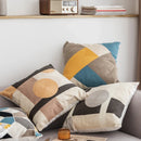 Axyaa Abstract Geometric Cotton Embroidery Cushion Cover Home Decor