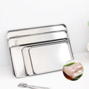 Axyaa Stainless Steel Food Storage Trays Sausage Bread Fruit Plate Shallow Pans