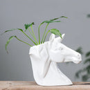 Axya Ceramic Horse Head Flower Pot for Home Decor and Plant Arrangement