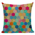 Axyaa Geometric Cushion Cover: Green Pink Diamond Design for Home, Bedroom, and Car