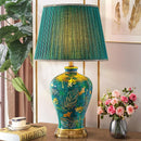 Axyaa American Retro Green Ceramic Table Lamp - Queen Luxury Villa Bedside Lamp