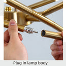 Axyaa Postmodern LED Chandelier Golden Office Study Cafe Decorative Chandelier