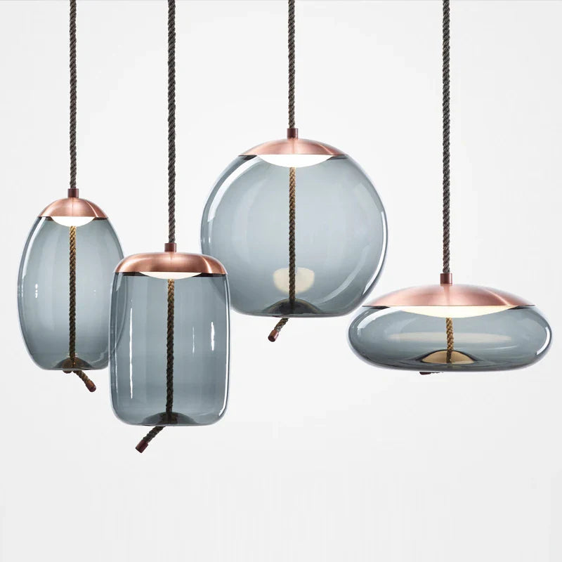 Axyaa Modern Nordic LED Glass Pendant Lights for Dining and Bedroom Decor