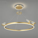 Axyaa Modern Gold Coffee Black Butterfly Chandelier with Rings Home Lighting