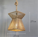 Axyaa Rattan Woven Pendant Light E27 Hanging Lamp for Dining Room Bar