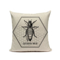 Axyaa Bee Pattern Linen Cushion Cover - Nordic Decorative Throw Pillow Case