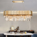 Axyaa Gold Metal LED Pendant Lights: Adjustable Round Luminarias for Indoor Living Room.