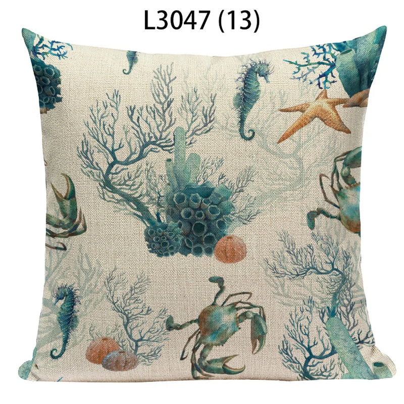 Axyaa Ocean Life Pillow Covers for Home Decor