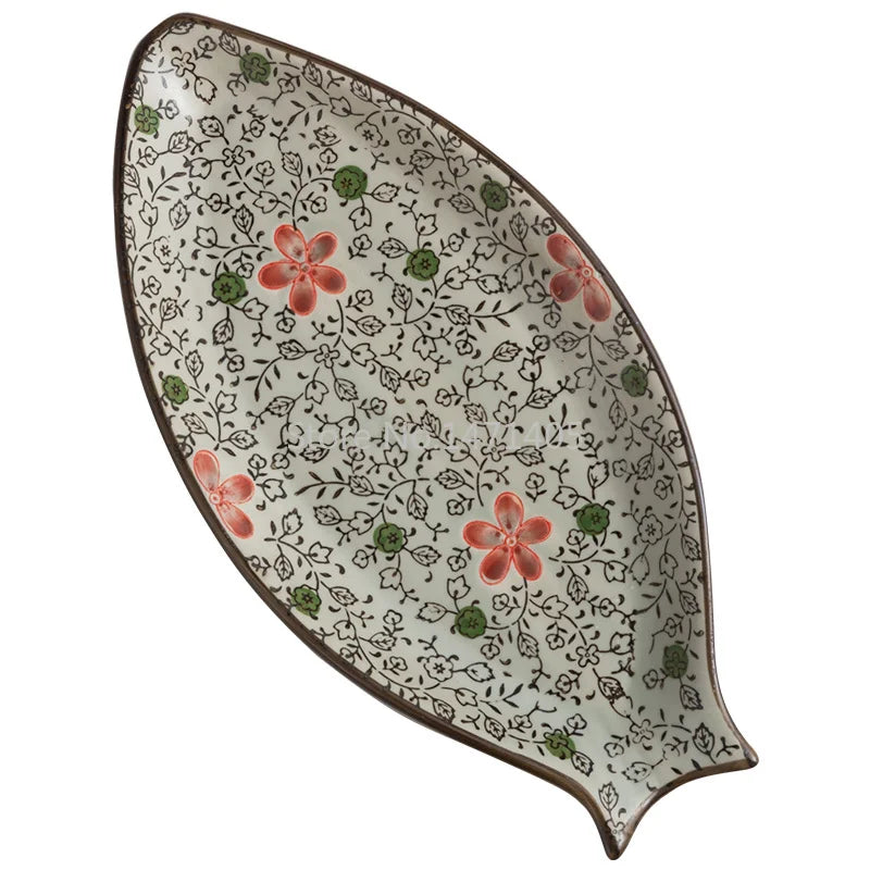 Axyaa Creative Japanese Fish Ceramic Plate - Elegant Dining Presentation