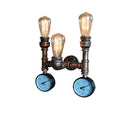 Axyaa Industrial Iron Water Pipe Wall Lamp for Bar Living Room