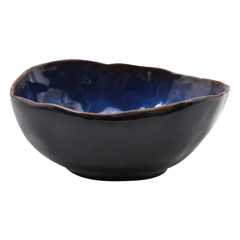 Axya Irregular Ceramic Bowl Set for Dining - Creative Tableware for Noodles and Rice