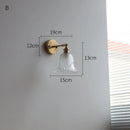 Axyaa Nordic Glass LED Wall Light with Switch, Pure Copper, Bedroom Living Room Stair Lamp