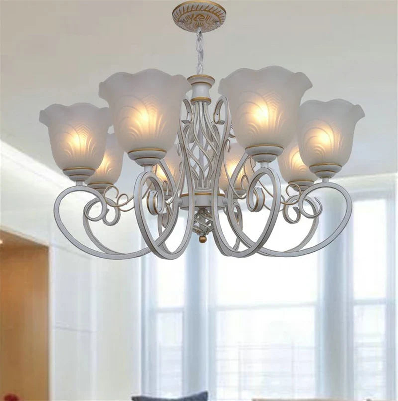 Axyaa European Wrought Iron Chandelier - Retro Classic Hanging Lamp