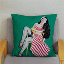 Axyaa European Sexy Women Polyester Cushion Cover 45x45cm - Chic Home Decor