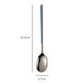 Axyaa Stainless Steel Long Coffee Spoon Set Vintage Tableware Teaspoons Dessert Ice Cream