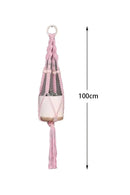 Boho Macrame Plant Hanger Tapestry | Extra Long Net Pocket for Indoor Plants by Axyaa
