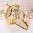 Axyaa Palace Golden Glass Teapot - Elegant Kitchen Coffee Pot for Home Decor or Gifts