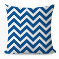 Axyaa Blue Geometric Cotton Linen Pillow Cover for Luxury Home Decor
