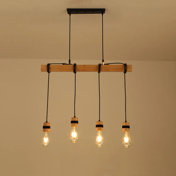 Axyaa Solid Wood Pendant Lamp Chandelier for Living Room and Dining Room