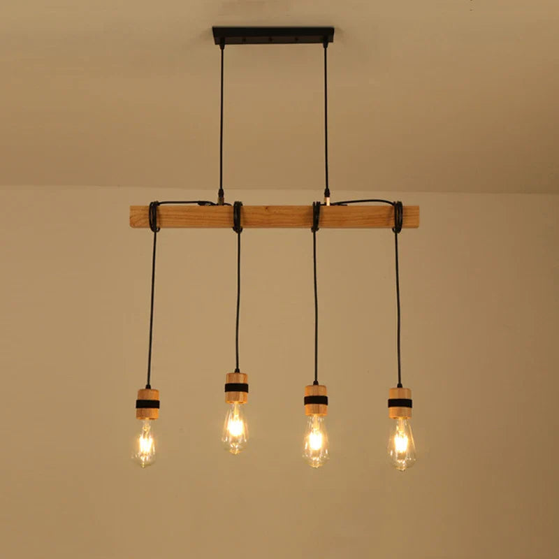 Axyaa Solid Wood Pendant Lamp Chandelier for Living Room and Dining Room