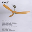 Axya 60" Industrial Vintage Wood Ceiling Fan Remote Control Decor Plafond Ventilateur
