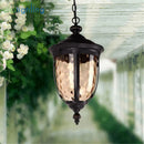 Axyaa Rustic Outdoor Hanging Lights with Hammered Glass for Garden Entryway Porch
