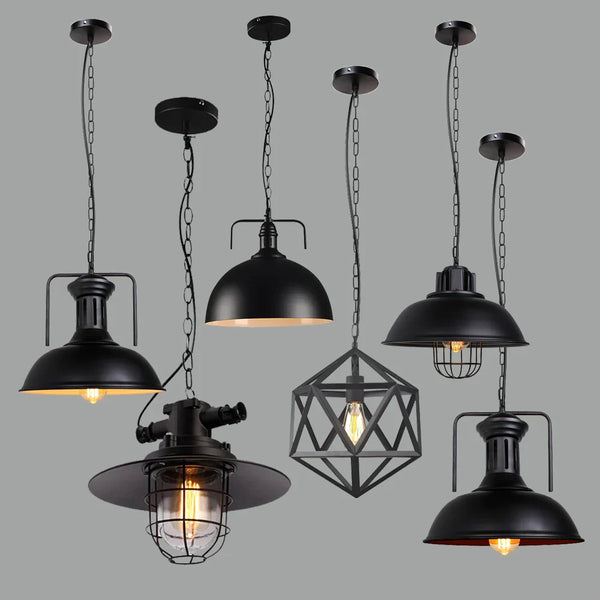 Axya Industrial Vintage Loft Pendant Light Iron Chandelier E27 LED Nordic Design