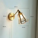 Axyaa Nordic Copper Glass Wall Light with Pull Chain Switch