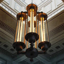Axyaa 8-head Industrial Steampunk Pendant Light for Cafe, Dining, and Bar