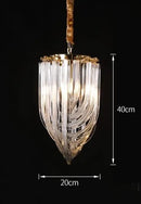 Axyaa Nordic Gold Metal LED Chandelier with Clear Glass Tube Lampshade