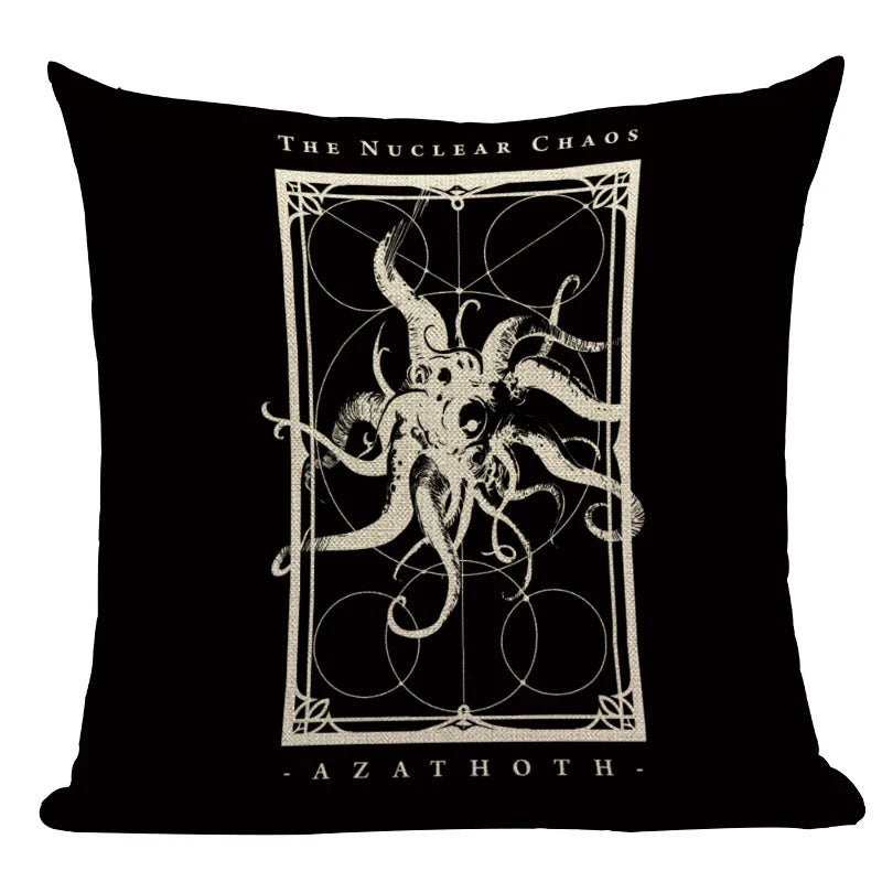 Axyaa Mexico Skull Decor Pillow Cover - Black Tarot Horror Ghost Home Decor