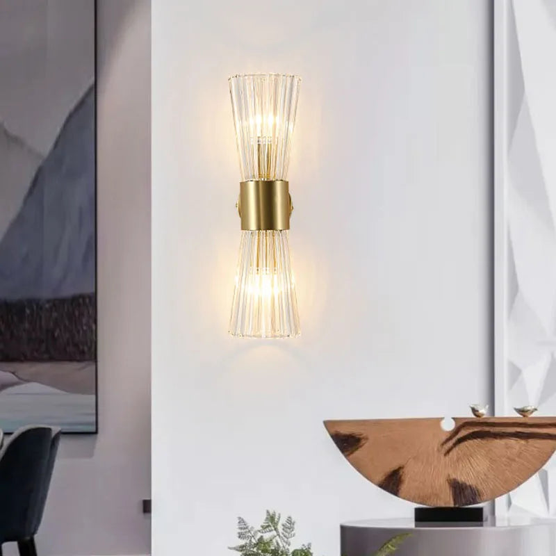 Axyaa Crystal Wall Sconce: Elegant Indoor Lighting for Living Room & Hallway