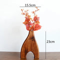 Axyaa Wooden Vase Glass Test Tube Flower Arrangement Hydroponics Home Decor