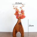 Axyaa Wooden Vase Glass Test Tube Flower Arrangement Hydroponics Home Decor