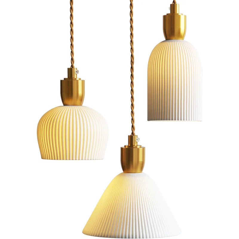 Axyaa Ceramic Pendant Lights Modern Hanglamp for Bedroom Living Room
