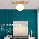 Axyaa Modern Gold Glass Ceiling Lamp Surface Mount Light Fixture