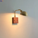Axyaa Nordic Copper Wall Sconce LED Light with Toggle Switch Wood Canopy