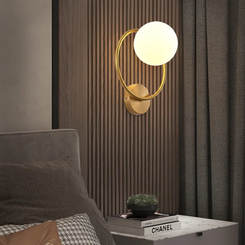 Axyaa Black Brass Wall Lamp: Nordic Post-modern Luxury Indoor LED Light