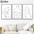 Axyaa Minimalist Men Body Line Drawing Poster Wall Art Bedroom Decor