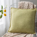 Axyaa Fringed Linen Cushion Cover - 45x45cm - Blue Grey Yellow Red Green